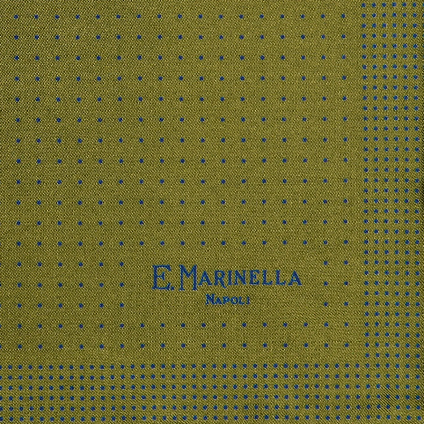 POCHETTE DA TASCHINO IN SETA STAMPATA A MANO VERDE OLIVA Pois