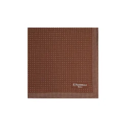 POCHETTE DA TASCHINO IN SETA STAMPATA A MANO MARRONEPois