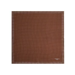 POCHETTE DA TASCHINO IN SETA STAMPATA A MANO MARRONEPois