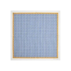 POCHETTE DA TASCHINO IN SETA STAMPATA A MANO BIANCA Fantasia archivio 1958