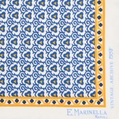 POCHETTE DA TASCHINO IN SETA STAMPATA A MANO BIANCA Fantasia archivio 1958