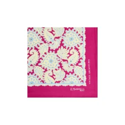 POCHETTE DA TASCHINO IN SETA STAMPATA A MANO FUCSIA Fantasia archivio 1975