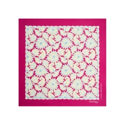 POCHETTE DA TASCHINO IN SETA STAMPATA A MANO FUCSIA Fantasia archivio 1975