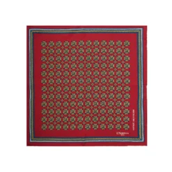 POCHETTE DA TASCHINO IN SETA STAMPATA A MANO BORDEAUX Fantasia archivio 1946