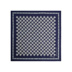POCHETTE DA TASCHINO IN SETA STAMPATA A MANO BLU SCURO Fantasia archivio 1930