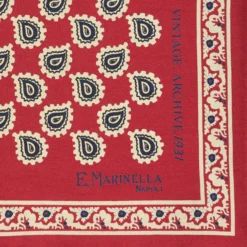 POCHETTE DA TASCHINO IN SETA STAMPATA A MANO BORDEAUX Fantasia archivio 1931