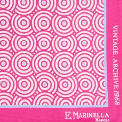 POCHETTE DA TASCHINO IN SETA STAMPATA A MANO FUCSIA Fantasia archivio 1968