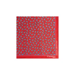 POCHETTE DA TASCHINO IN SETA STAMPATA A MANO ROSSO Fantasia archivio 1957