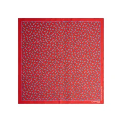 POCHETTE DA TASCHINO IN SETA STAMPATA A MANO ROSSO Fantasia archivio 1957