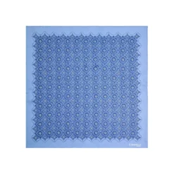 POCHETTE DA TASCHINO IN SETA STAMPATA A MANO AZZURRA Macrofantasia fiore