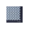 POCHETTE DA TASCHINO IN SETA STAMPATA A MANO BLU SCURO Macrofantasia fiore