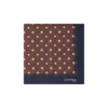 POCHETTE DA TASCHINO IN SETA STAMPATA A MANO BLU SCURO Macrofantasia fiore