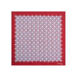POCHETTE DA TASCHINO IN SETA STAMPATA A MANO BORDEAUX Macrofantasia fiore
