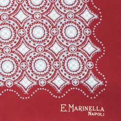 POCHETTE DA TASCHINO IN SETA STAMPATA A MANO BORDEAUX Macrofantasia fiore
