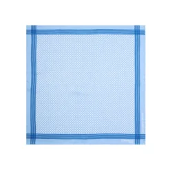 POCHETTE DA TASCHINO IN SETA STAMPATA A MANO BLU SCURO Pois