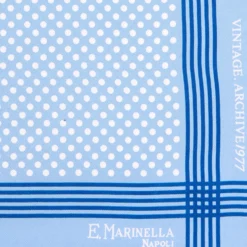 POCHETTE DA TASCHINO IN SETA STAMPATA A MANO BLU SCURO Pois