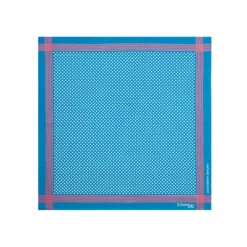 POCHETTE DA TASCHINO IN SETA STAMPATA A MANO BLU SCURO Pois