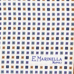 POCHETTE DA TASCHINO IN SETA STAMPATA A MANO BIANCA Microfantasia fiore