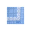 POCHETTE DA TASCHINO IN SETA STAMPATA A MANO BLU MEDIO Microfantasia fiore