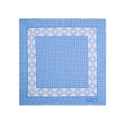 POCHETTE DA TASCHINO IN SETA STAMPATA A MANO BLU MEDIO Microfantasia fiore
