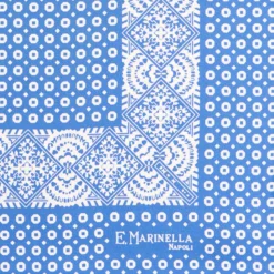 POCHETTE DA TASCHINO IN SETA STAMPATA A MANO BLU MEDIO Microfantasia fiore