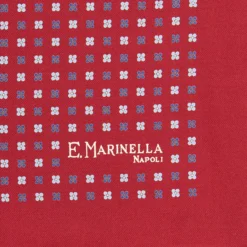 POCHETTE DA TASCHINO IN SETA STAMPATA A MANO BORDEAUX Microfantasia fiore