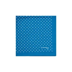 POCHETTE DA TASCHINO IN SETA STAMPATA A MANO BLU MEDIO Microfantasia fiore