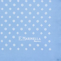 POCHETTE DA TASCHINO IN SETA STAMPATA A MANO AZZURRA Microfantasia fiore