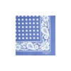 POCHETTE DA TASCHINO IN SETA STAMPATA A MANO AZZURRA Microfantasia fiore