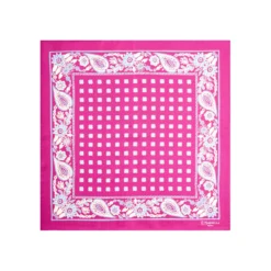 POCHETTE DA TASCHINO IN SETA STAMPATA A MANO FUCSIA Microfantasia fiore