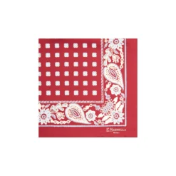 POCHETTE DA TASCHINO IN SETA STAMPATA A MANO BORDEAUX Macrofantasia fiore