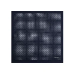 POCHETTE DA TASCHINO IN SETA STAMPATA A MANO BLU SCURO Microfantasia fiore