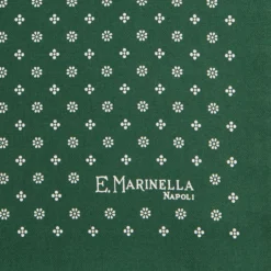 POCHETTE DA TASCHINO IN SETA STAMPATA A MANO VERDE SCURO Macrofantasia fiore