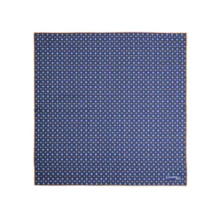 POCHETTE DA TASCHINO IN SETA STAMPATA A MANO BLU Microfantasia fiore