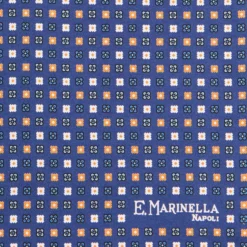 POCHETTE DA TASCHINO IN SETA STAMPATA A MANO BLU Microfantasia fiore