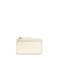 PORTA CARTE DI CREDITO BEIGE In pelle con zip