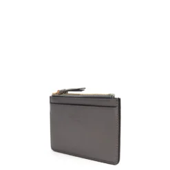 PORTA CARTE DI CREDITO GRIGIO In pelle con zip