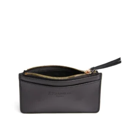 PORTA CARTE DI CREDITO NERO In pelle con zip