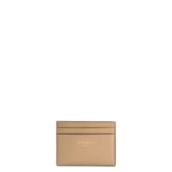 PORTACARTE DI CREDITO PICCOLO BEIGE In pelle liscia