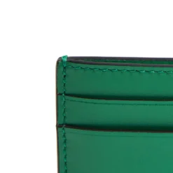 PORTACARTE DI CREDITO PICCOLO VERDE In pelle liscia