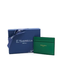 PORTACARTE DI CREDITO PICCOLO VERDE In pelle liscia