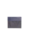 PORTACARTE DI CREDITO SETA E PELLE BLU SCURO 5 scomparti