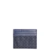 PORTACARTE DI CREDITO SETA E PELLE BLU SCURO 5 scomparti