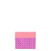PORTACARTE DI CREDITO SETA E PELLE FUCSIA 5 scomparti