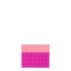 PORTACARTE DI CREDITO SETA E PELLE FUCSIA 5 scomparti