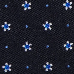 PORTACARTE DI CREDITO SETA E PELLE BLU SCURO 5 scomparti