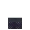 PORTACARTE DI CREDITO SETA E PELLE BLU SCURO 5 scomparti