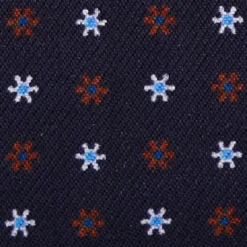 PORTACARTE DI CREDITO SETA E PELLE BLU SCURO 5 scomparti