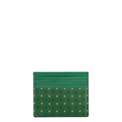 PORTACARTE DI CREDITO SETA E PELLE VERDE CHIARO 5 scomparti