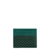 PORTACARTE DI CREDITO SETA E PELLE VERDE SCURO 5 scomparti